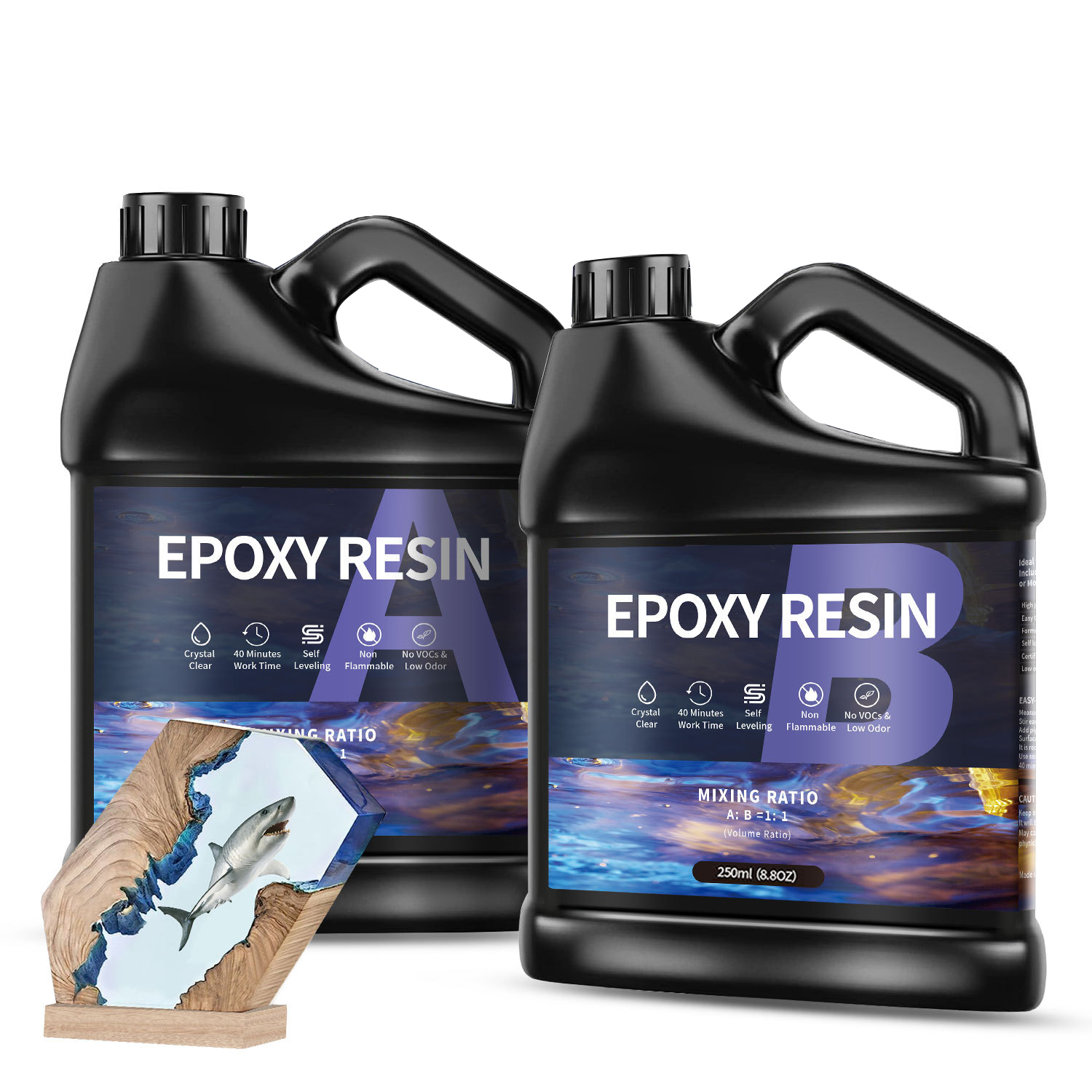 Epoxy Uv Resin Kit - Pegamento de resina epoxi AB, adhesivo