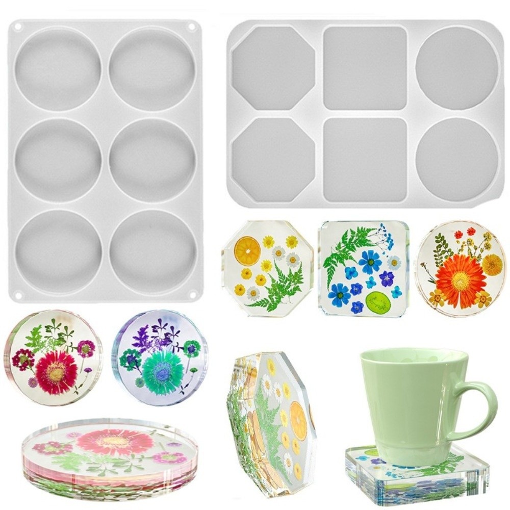 Coaster Mold Round - Molde de silicona creativo para posavasos,