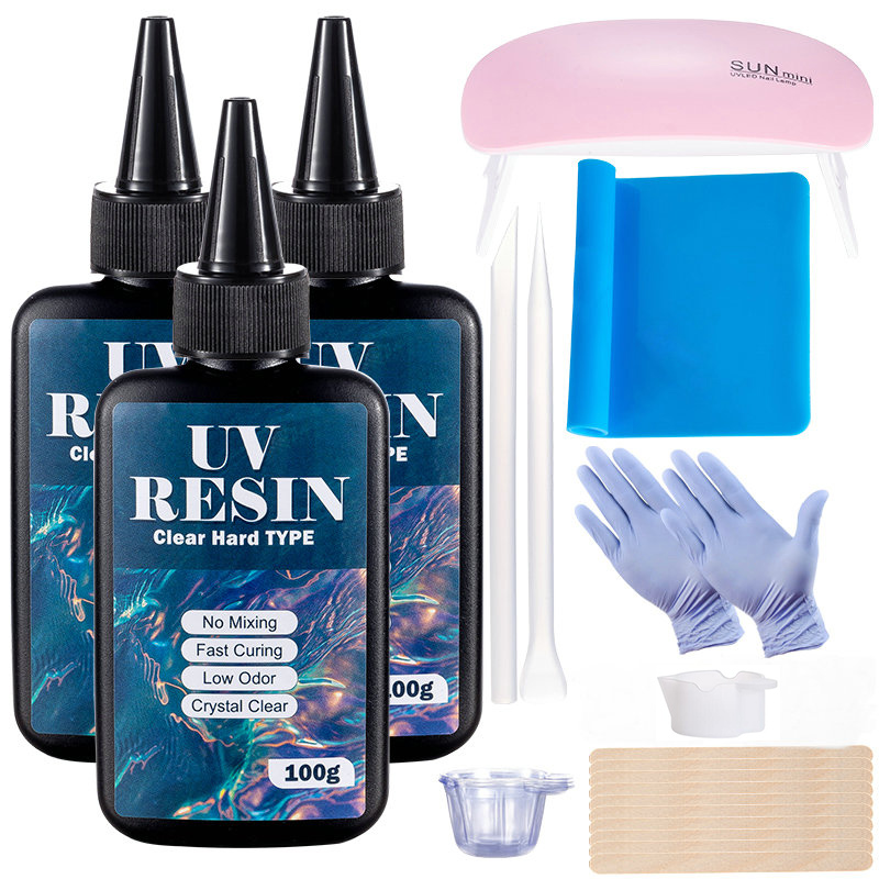 Epoxy Uv Resin Kit - 100g/250g resina UV transparente tipo duro