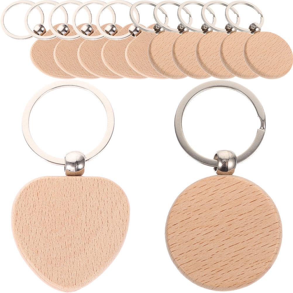 Wood Ring Blank - 12 Piezas de Llaveros de Madera