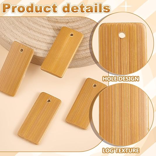 50 Uds etiquetas de madera lla - Wood Ring Blank reseña y precio
