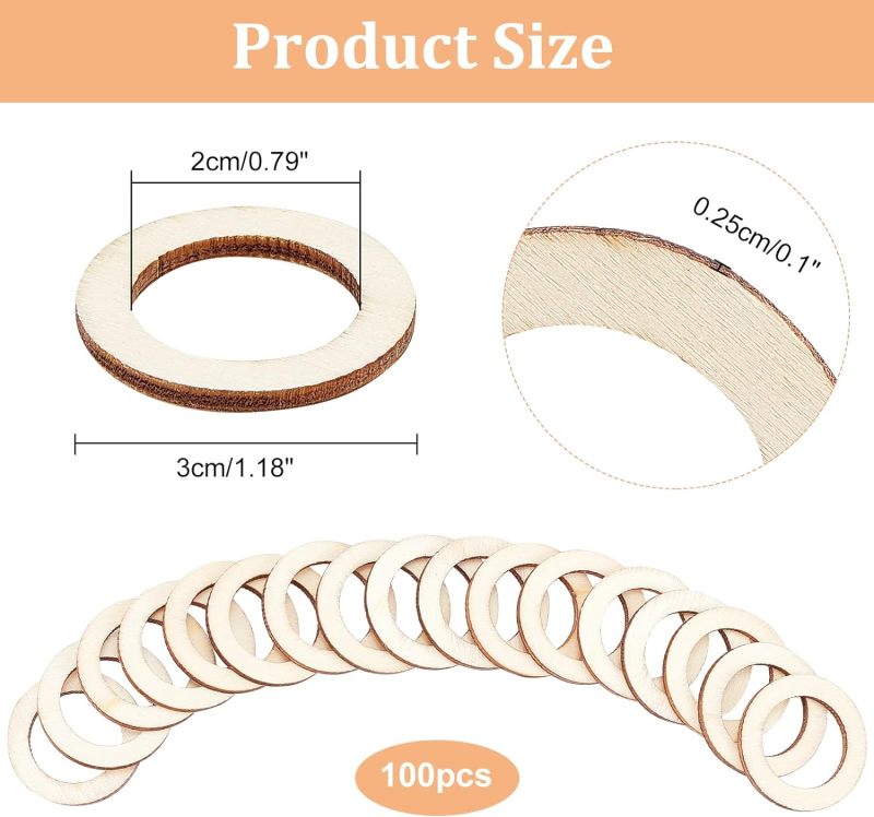 Anillos de madera Natural de 3 - Wood Ring Blank reseña y precio