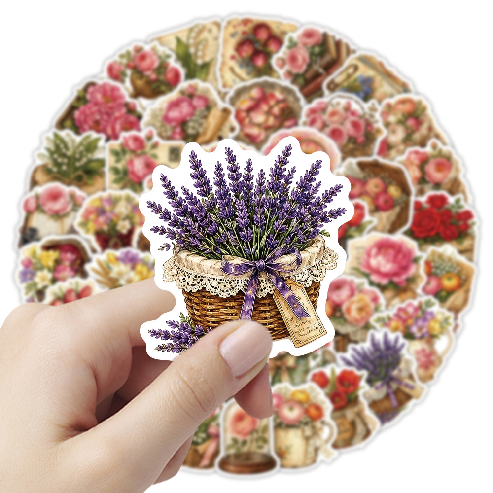 50 Pegatinas Florales Vintage, - Dried Flower Bulk reseña y precio